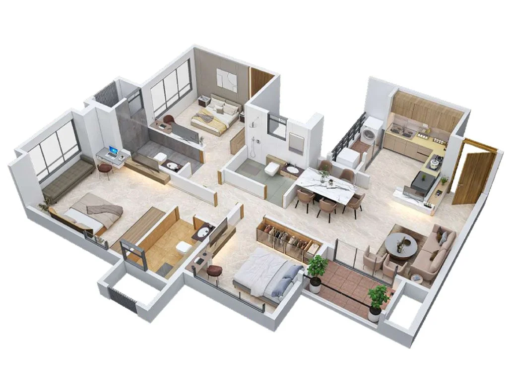 Codename The Light Balewadi 3 BHK Floor Plan Image